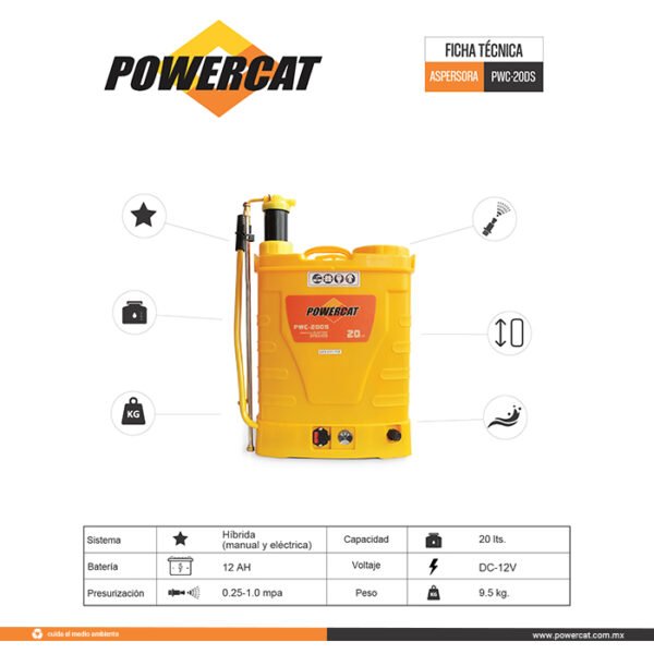 Aspersora eléctrica y manual PowerCat