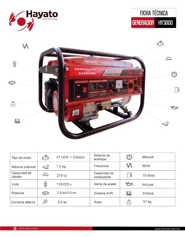 Generdor Portátil Hayato 3000w