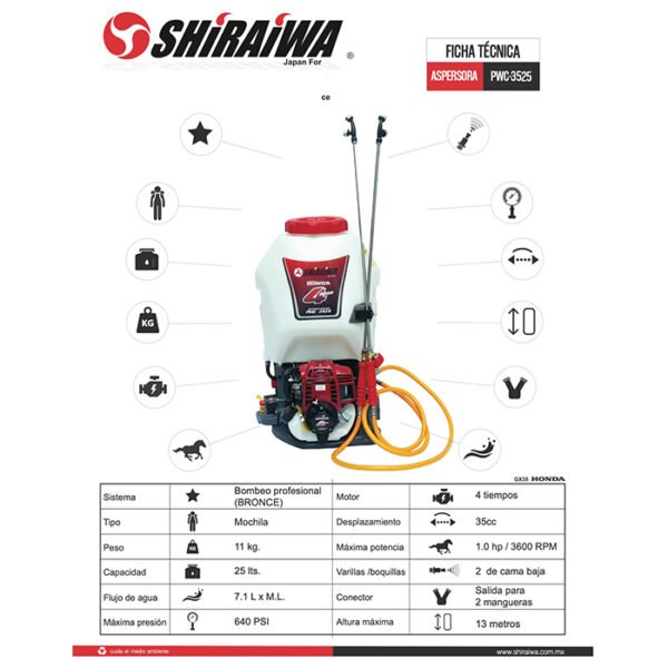 PWC-3525 Aspersora Motor Honda 4T PWC-3525